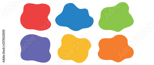 Colorful Abstract Blob Shapes Set, Bright Organic Vector Forms Collection