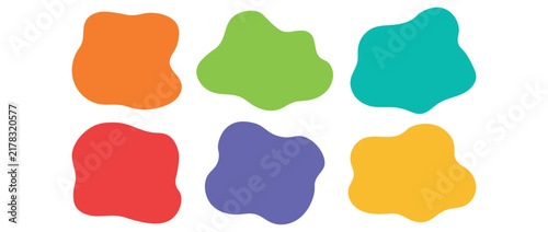 Bright Colorful Organic Blob Shapes, Abstract Vector Elements Collection