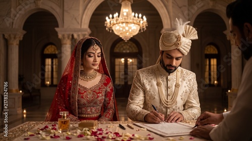 Pakistani Muslim Nikkah Ceremony with Bride and Groom
