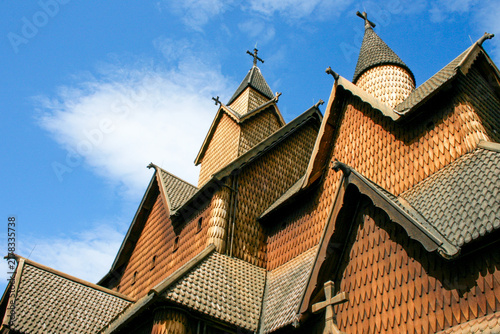 Foto Architectural Detail of Heddal Stave Church in Norway