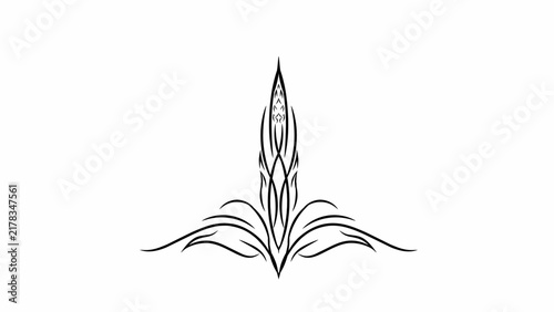 Detailed vertical tribal pinstripe vector illustration for vehicle body.