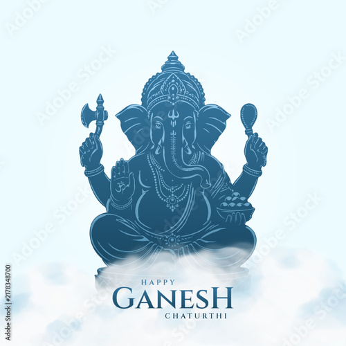 Happy Ganesh Chaturthi social media banner design with Lord Ganesh Vector. Lord Ganpati on Ganesh Chaturthi background. abstract vector illustration design background. 