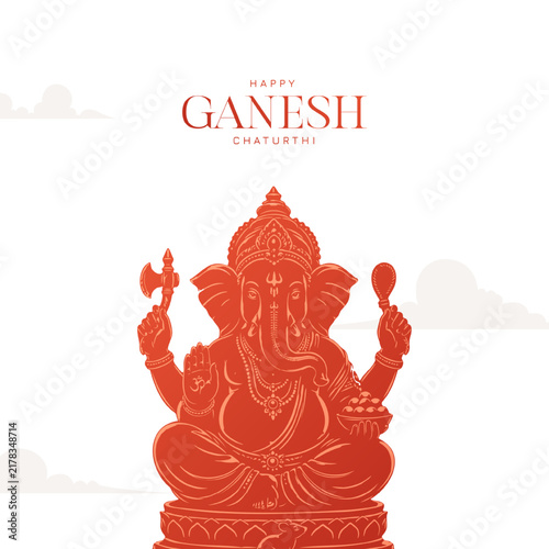 Happy Ganesh Chaturthi social media banner design with Lord Ganesh Vector. Lord Ganpati on Ganesh Chaturthi background. abstract vector illustration design background. 