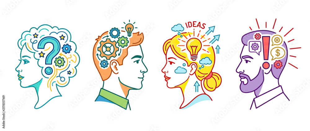 Fototapeta premium Conceptual Brainstorming and Idea Generation
