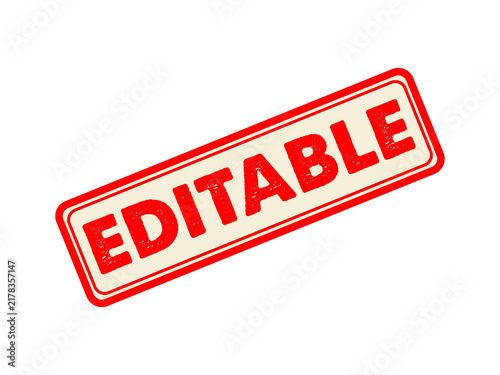 Editable rubber stamp with text