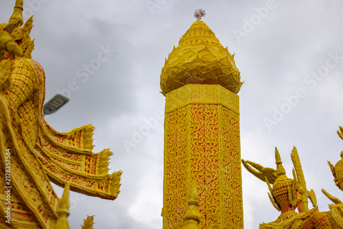 Canvas Print Buddhist Lent tradition, a beautiful display of wisdom, beeswax candles create art as a Buddhist offering