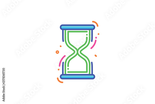 Colorful Hourglass Time Timer Icon Illustration.