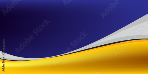 Classic blue and yellow wave background combines navy tones with golden curves for sports team branding and corporate identity presentation.