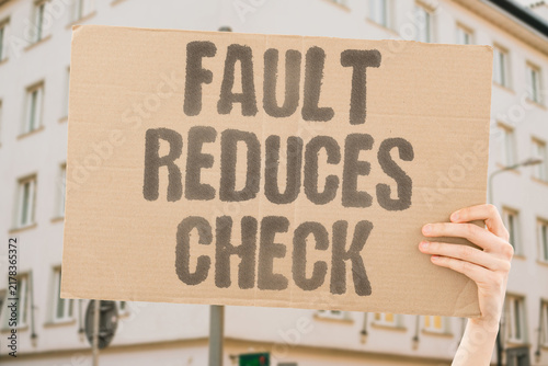 Fotografie "Fault reduces check" Your share of blame lowers settlement