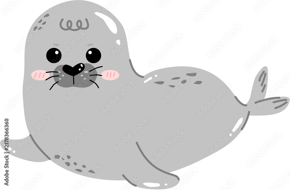 Fototapeta premium Cute Seal Animal Illustration