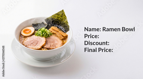 Steaming hot noodle bowl with protein and fresh toppings in white ceramic dish with showcases hearty bowl steaming noodles topped sliced meat