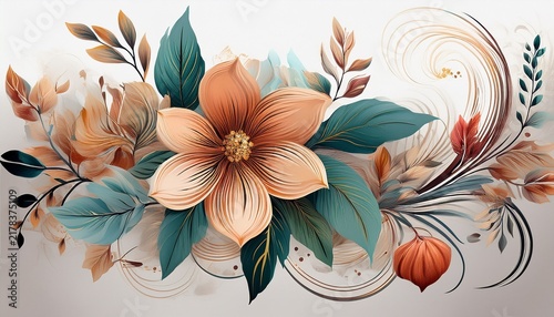 Elegant Floral Designs On White Background For Stationery And Decorative Cards