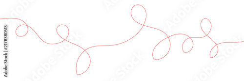 Minimalist pink scribble line vector, hand drawn tangled thread illustration, abstract continuous loop border for creative design