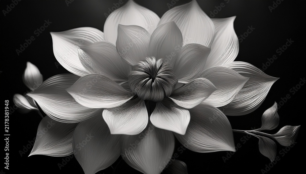 Fototapeta premium Monochrome Floral Fine Art Photography With Delicate Petal Details