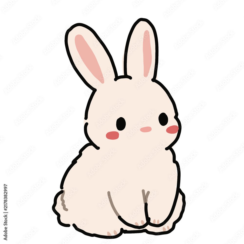 Fototapeta premium Cute White Rabbit Character
