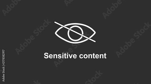 Cuadro en lienzo Sensitive Content Hidden Eye Line Vector Icon for Content Moderation and Privacy