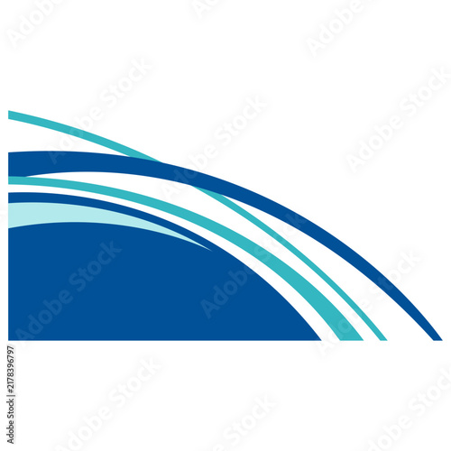 Abstract Blue Wave Corner Graphic