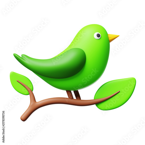 Bird Eco-Friendly 3D Illustration