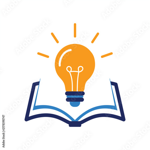 Creative Learning and Knowledge Concept with Light Bulb and Open Book