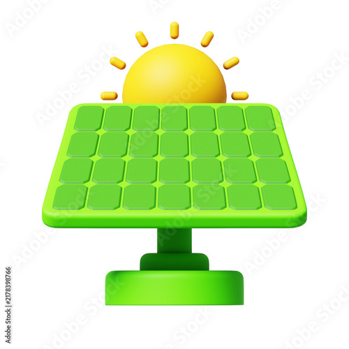 Solar Panel Eco-Friendly 3D Illustration