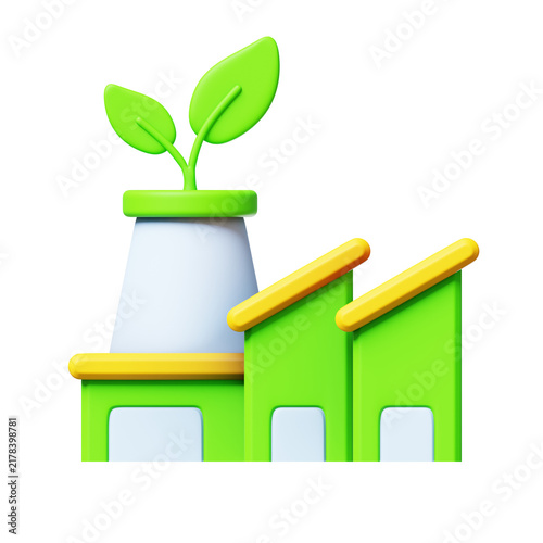 Factory Eco-Friendly 3D Illustration