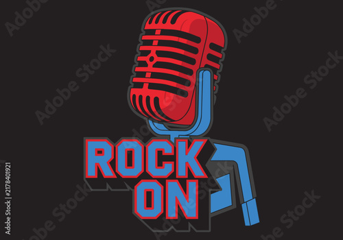 Retro red microphone with 
