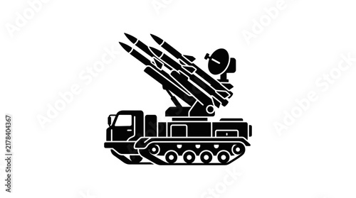 Mobile rocket artillery truck silhouette.