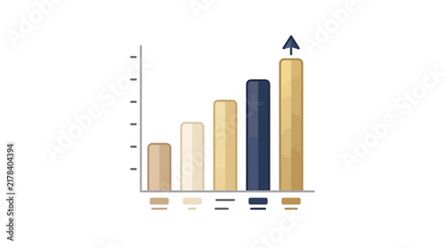 Modern 3D style bar chart showing financial progress