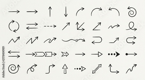 Hand Drawn Arrow Collection: Icons, Symbols, Navigation, Direction, Doodle Style