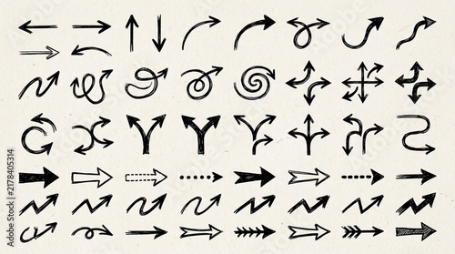 Hand-Drawn Arrows Collection - Diverse Styles and Directions