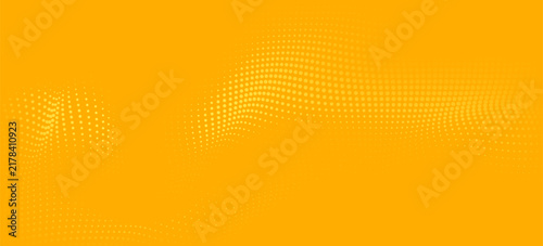 Принти на полотні Yellow orange halftone pattern