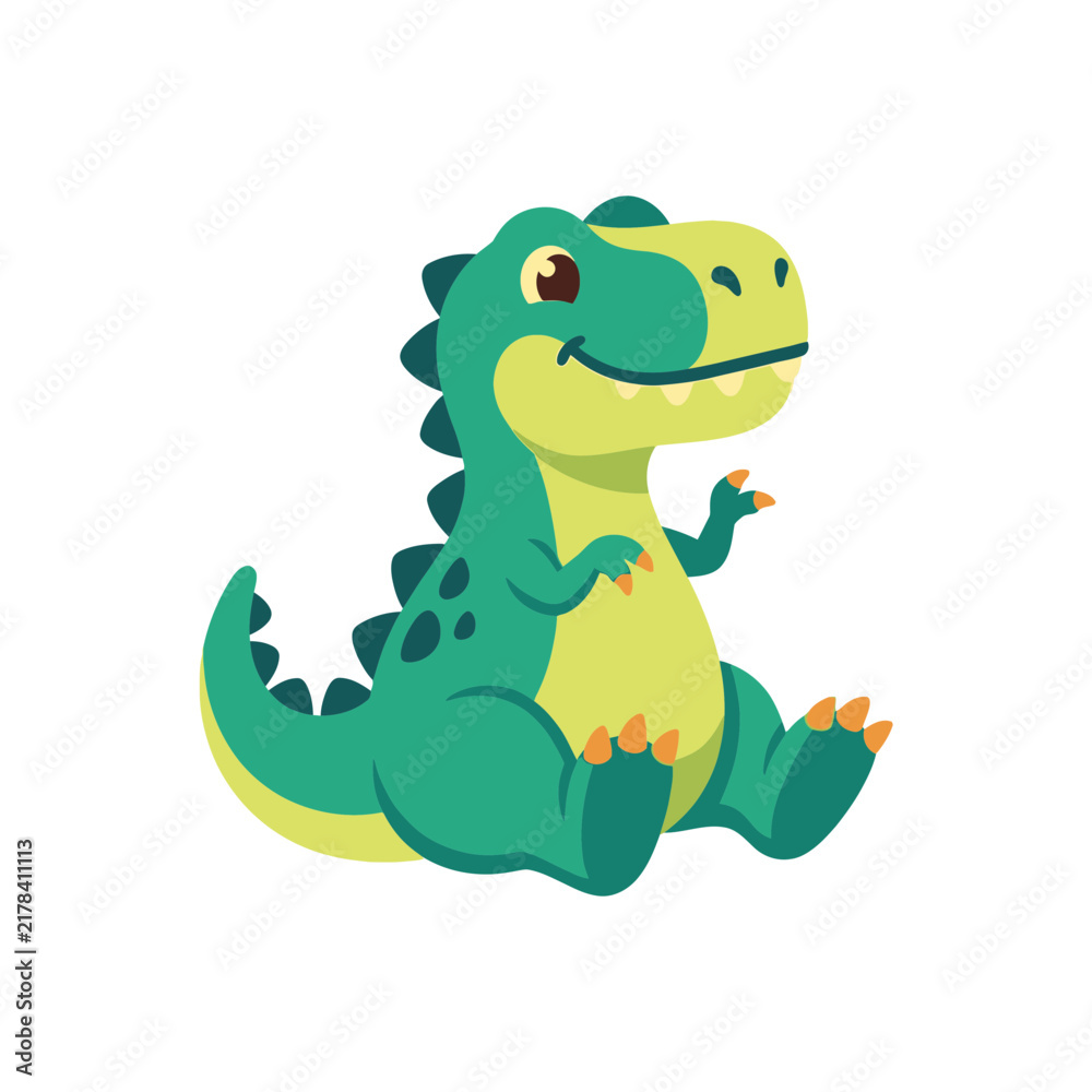 Obraz premium Cute cartoon dinosaur isolated
