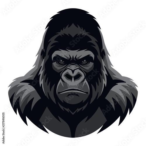 Angry Gorilla Head Mascot Logo Vector Illustration