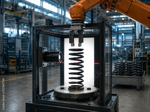 Robotic Machine Vision Inspection of Automotive Suspension Spring on Factory Line