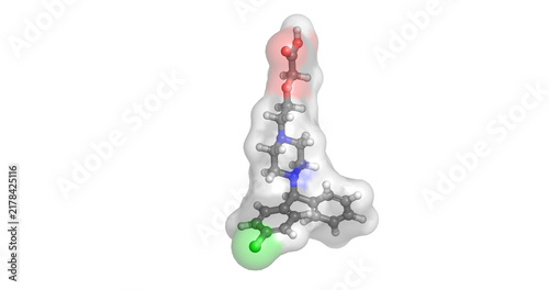Foto Cetirizine, antihistamine drug used to relieve allergy symptoms such as sneezing