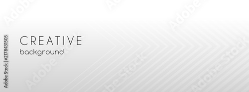White minimalist banner background with dynamic arrow lines gradient, corporate business vector header template with copy space