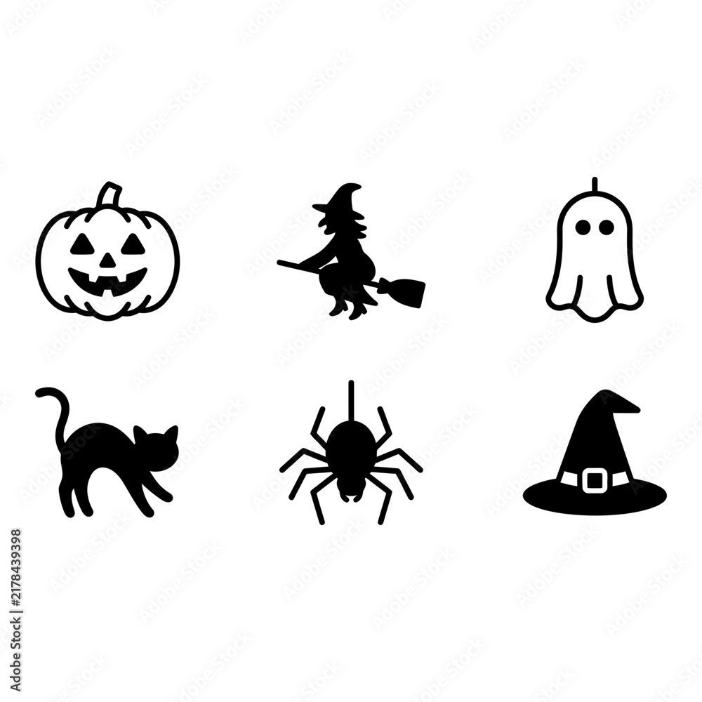 Fototapeta premium Halloween Character Symbol Set Icon