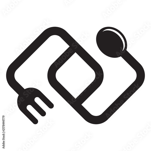Fork and Spoon Linked Logo Icon