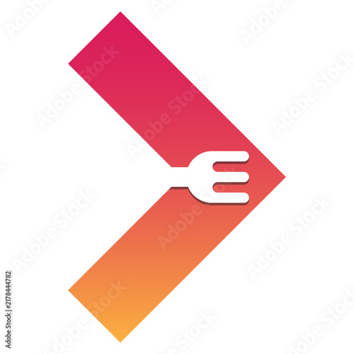 Gradient Arrow With Fork Icon