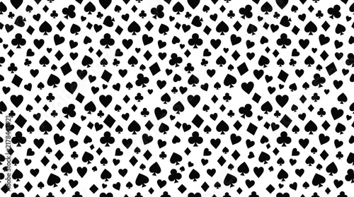 Seamless Black Heart Symbol Pattern for Decorative Backgrounds and Textiles