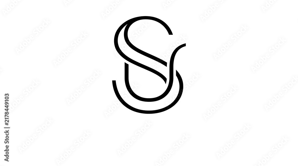 Fototapeta premium Stylized vector letter s design icon with thick bold style