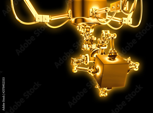 Greifarm mit Paket goldfarben