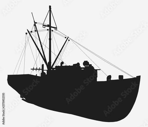 Tapety artystyczne Silhouette mit einem Krabbenkutter