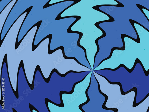 Swirling wave pattern in blue tones for abstract radial dynamic graphic background wallpaper.