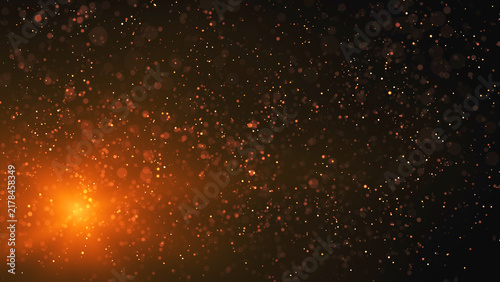 concept featuring golden particles rising upwards for birthday and holiday celebrations