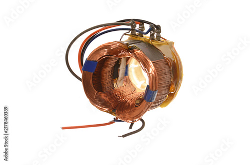 copper wire isolated on white background