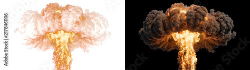 фотографія Explosion shows a massive fiery mushroom cloud for VFX use with PNG, Transparent