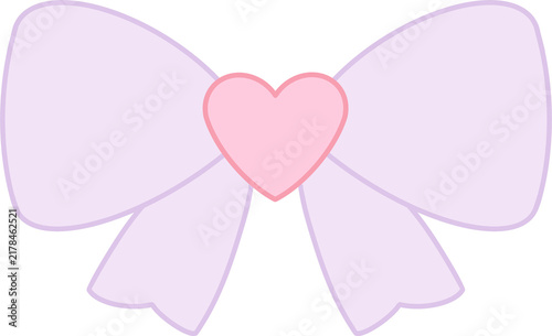 Fotografie light purple ribbon with heart decoration illustration