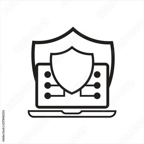 Identity Protection Shield and Digital ID Card Icon for Personal Security Authentication and Privacy Vector Illustration
