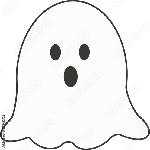 Fotografía cute white ghost character illustration